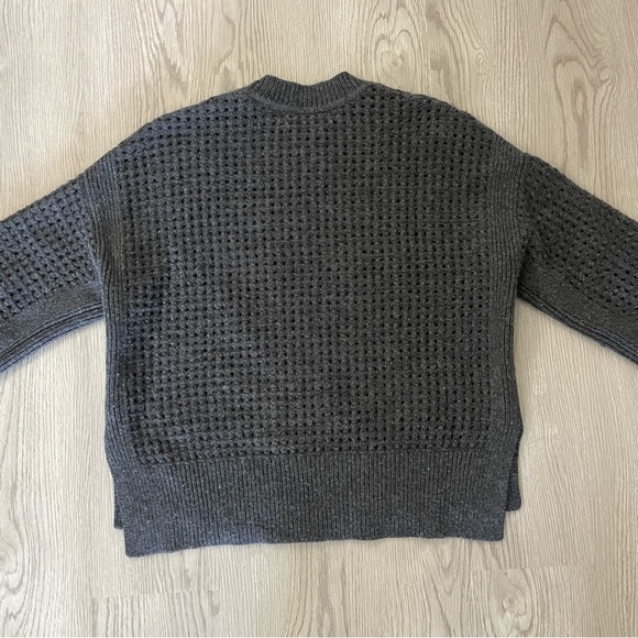 All Saints Eden Open Knit Sweater Marled Charcoal Gray - Picture 9 of 10